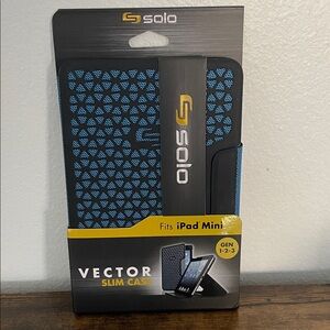 NEW Solo Vector‎ Slim Case for iPad Mini - Black and Blue